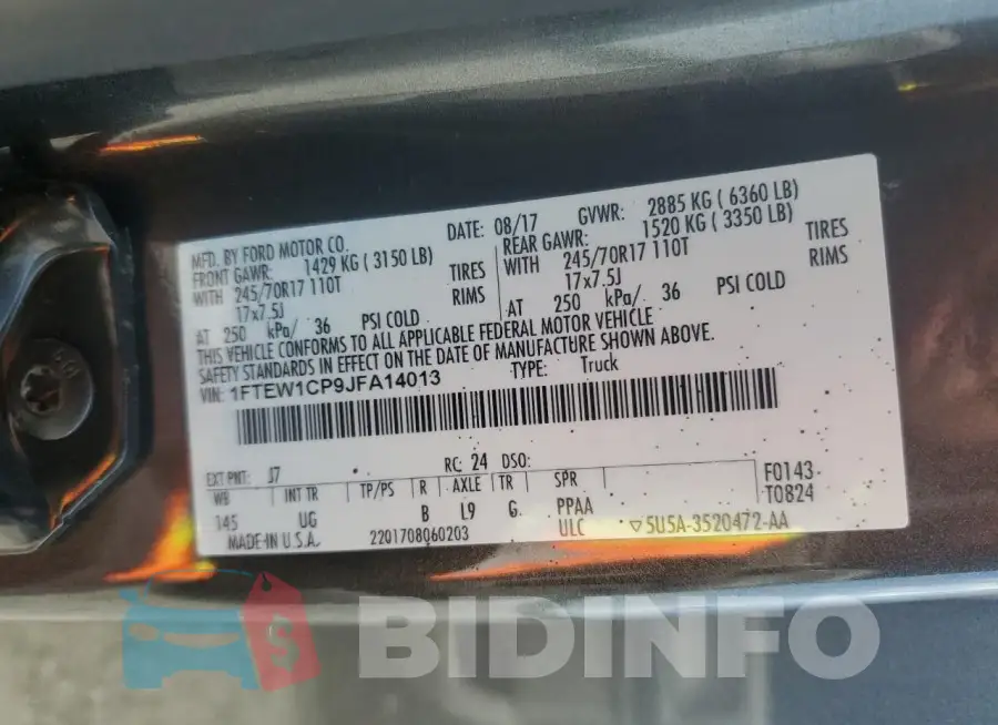 1FTEW1CP9JFA14013 Photo# 13