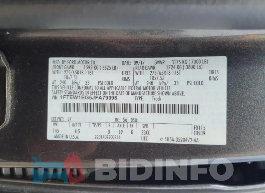 1FTEW1EG5JFA79096 Photo# 12