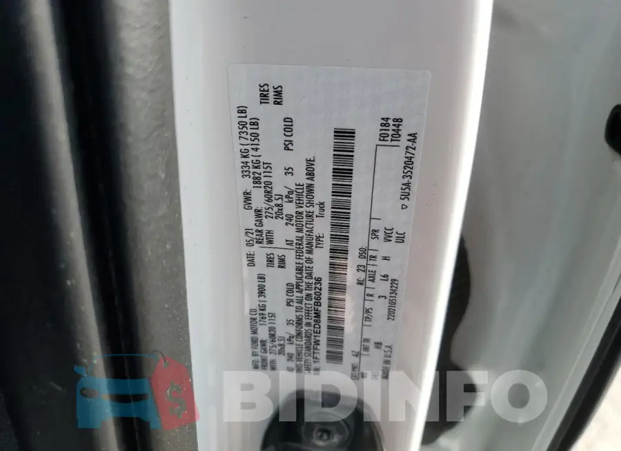 1FTFW1ED8MFB60236 Photo# 12