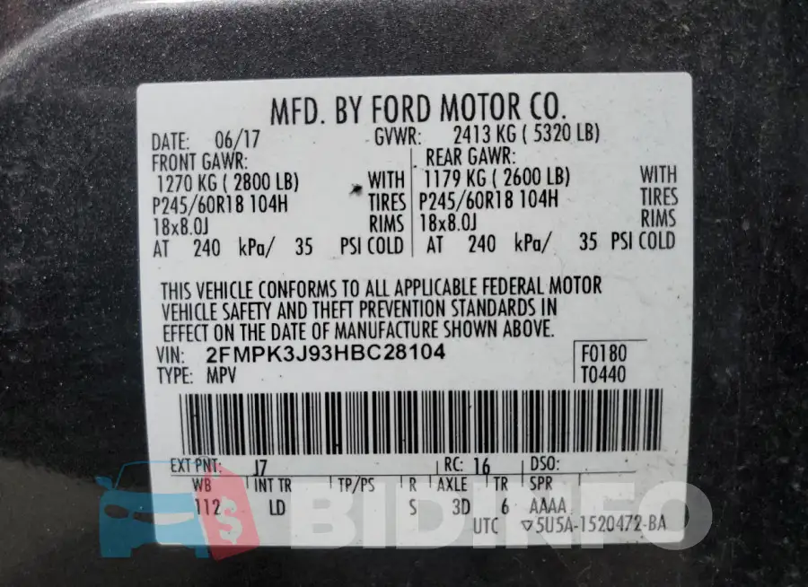 2FMPK3J93HBC28104 Photo# 14