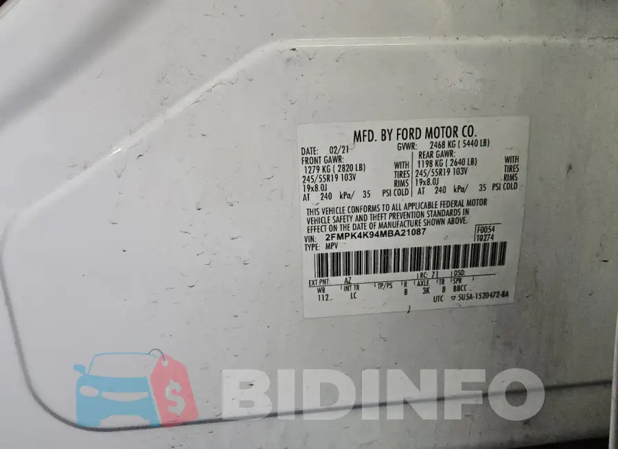 2FMPK4K94MBA21087 Photo# 13