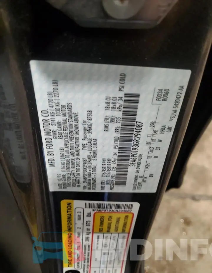 3FA6P0T93GR294087 Photo# 13