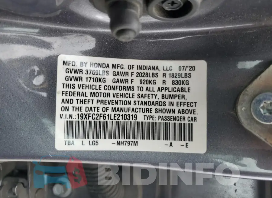 19XFC2F61LE210319 Photo# 12
