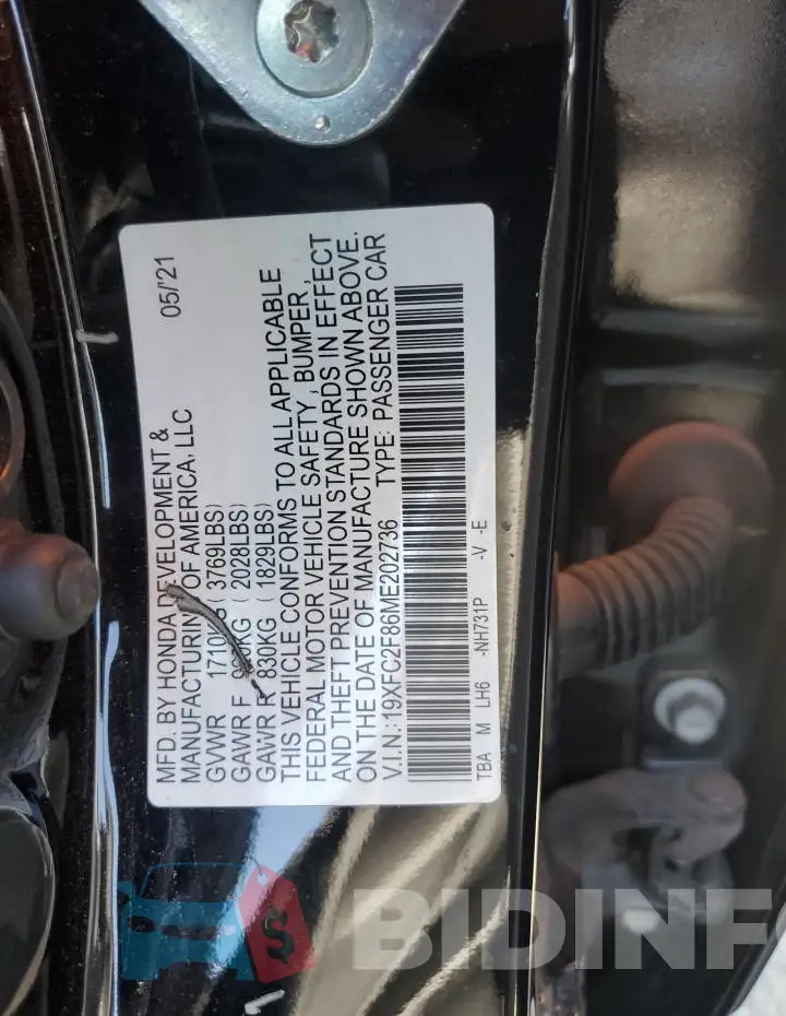 19XFC2F86ME202736 Photo# 13
