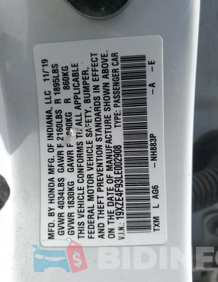19XZE4F93LE002908 Photo# 12