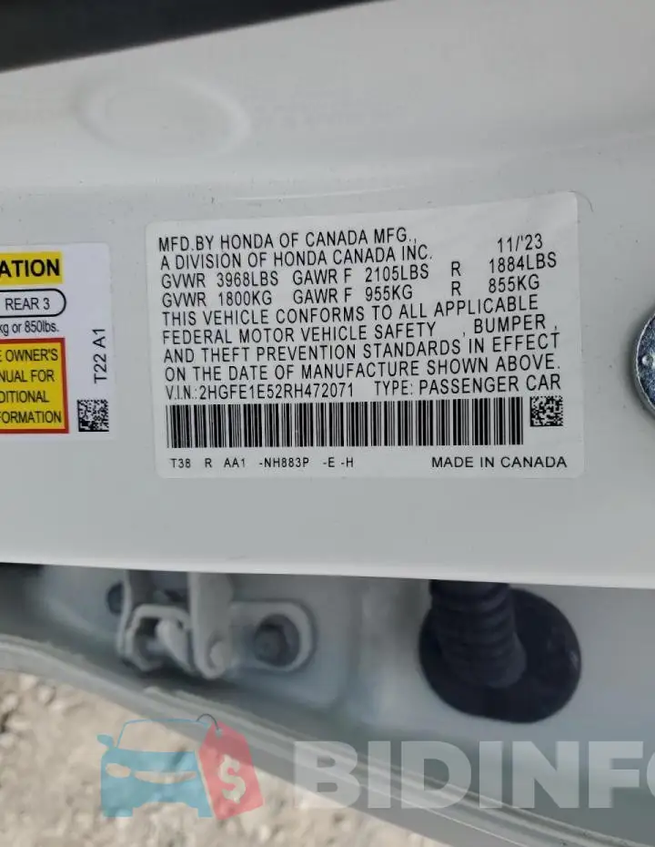 2HGFE1E52RH472071 Photo# 13