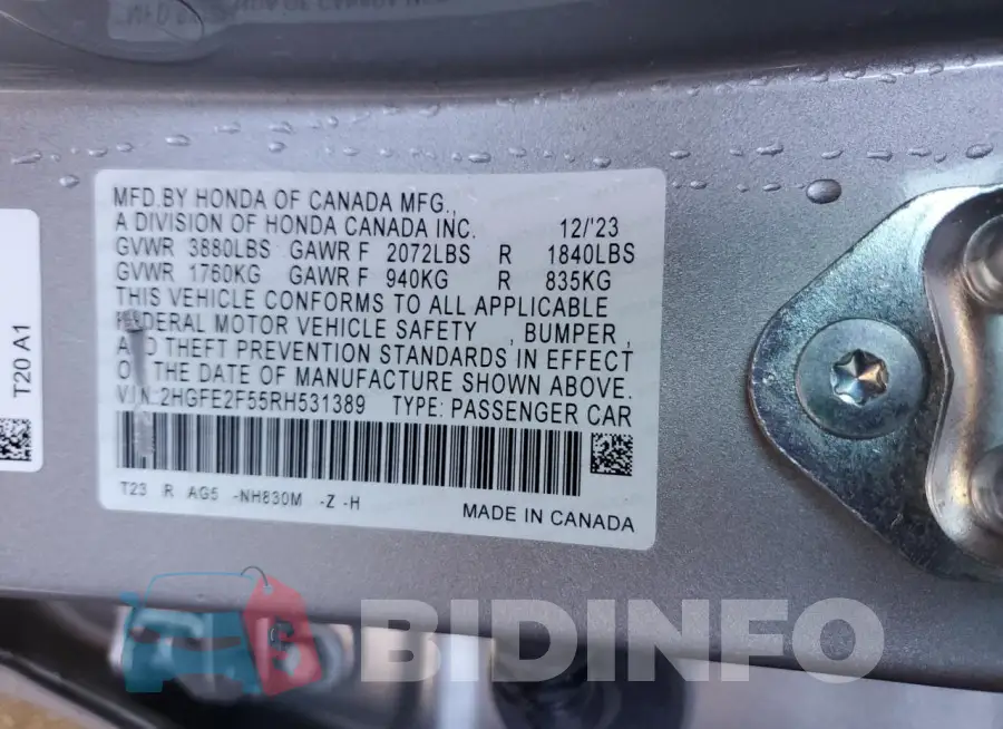 2HGFE2F55RH531389 Photo# 12