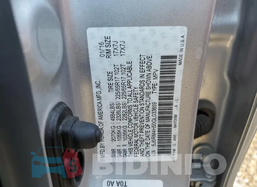 5J6RM4H50GL033859 Photo# 13