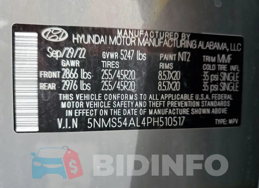 5NMS54AL4PH510517 Photo# 13