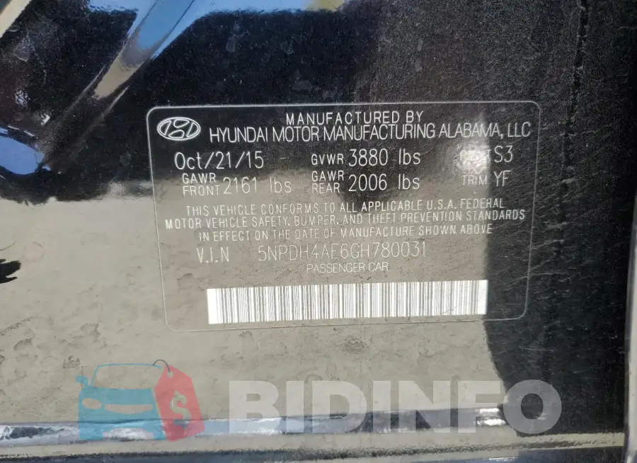 5NPDH4AE6GH780031 Photo# 12
