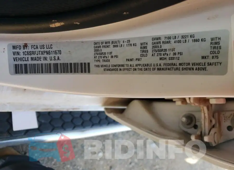 1C6SRFJTXPN611670 Photo# 12