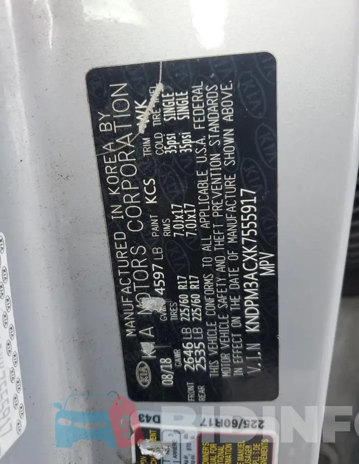 KNDPM3ACXK7555917 Photo# 13