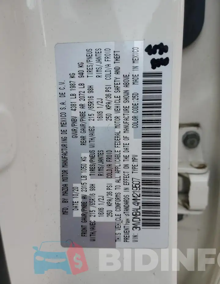 3MVDMBAL4MM219507 Photo# 14
