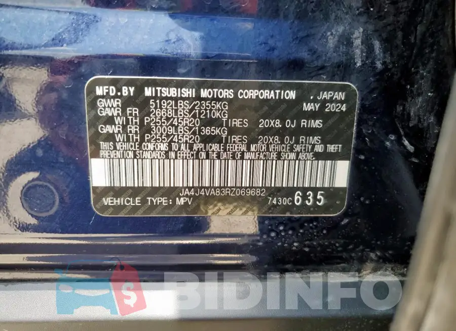 JA4J4VA83RZ069682 Photo# 13
