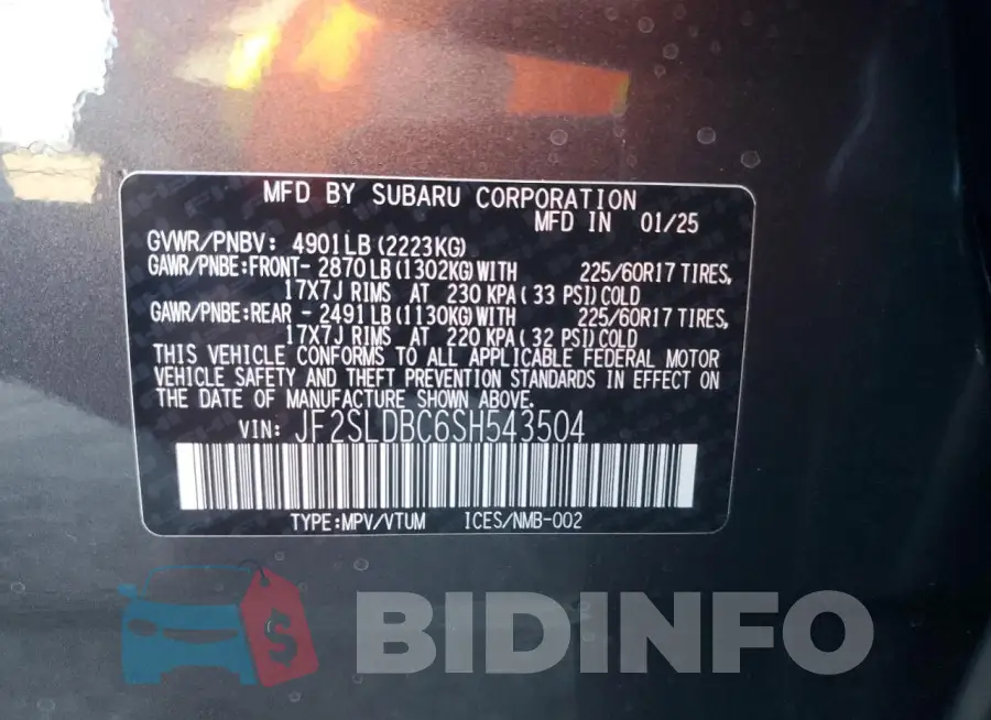 JF2SLDBC6SH543504 Photo# 12