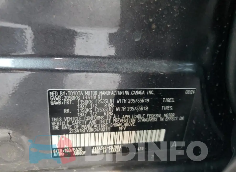 2T3A1RFV0RC470211 Photo# 13