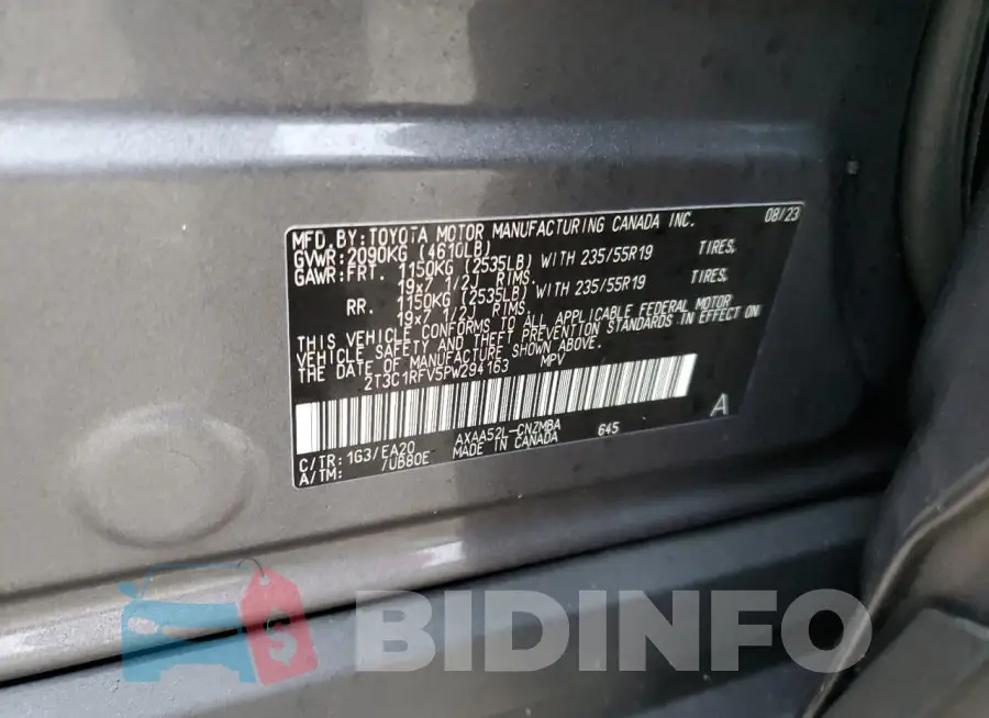 2T3C1RFV5PW294163 Photo# 13