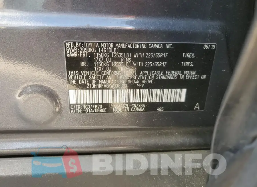 2T3H1RFV8KW038324 Photo# 13