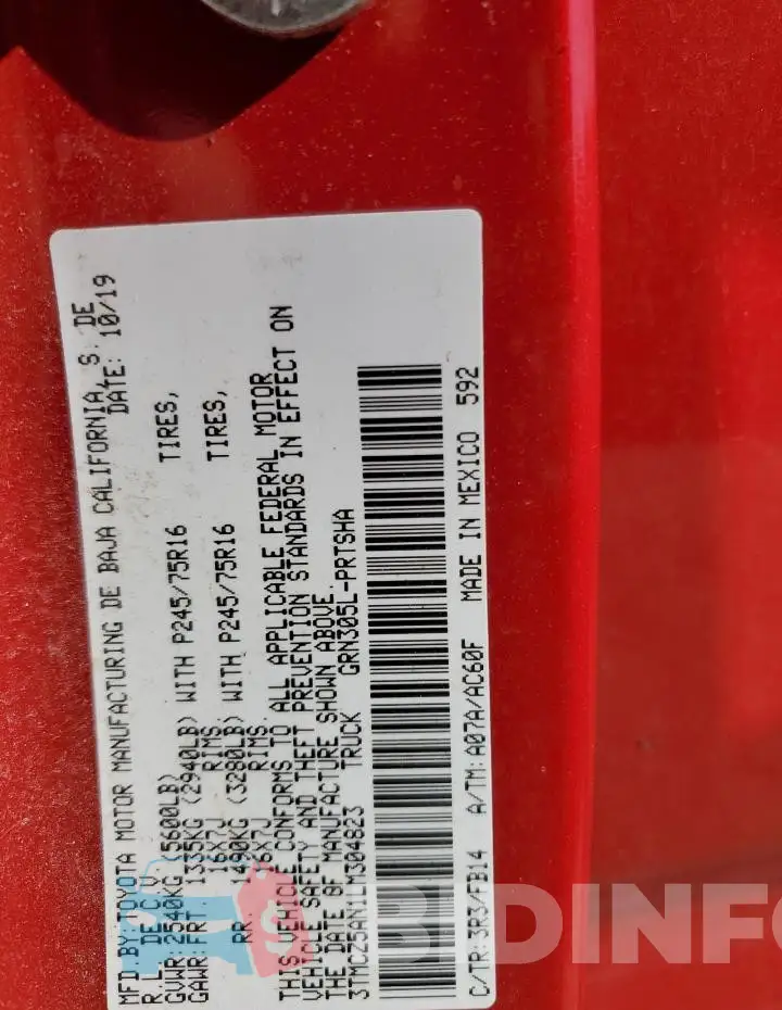 3TMCZ5AN1LM304823 Photo# 12