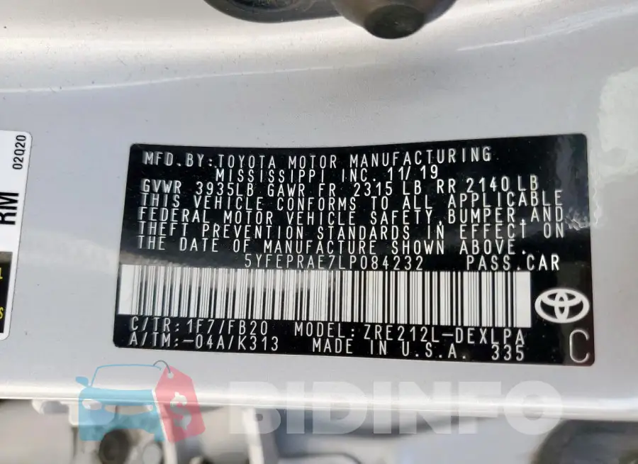 5YFEPRAE7LP084232 Photo# 13