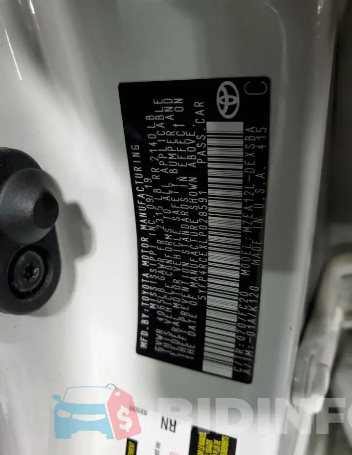 5YFP4RCEXLP028591 Photo# 12