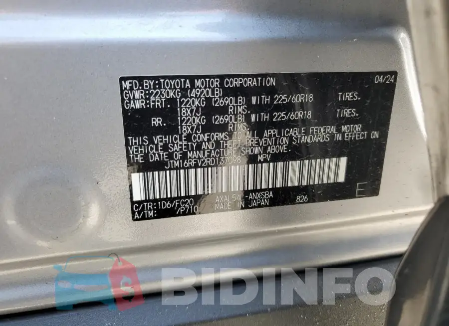 JTM16RFV2RD137098 Photo# 14
