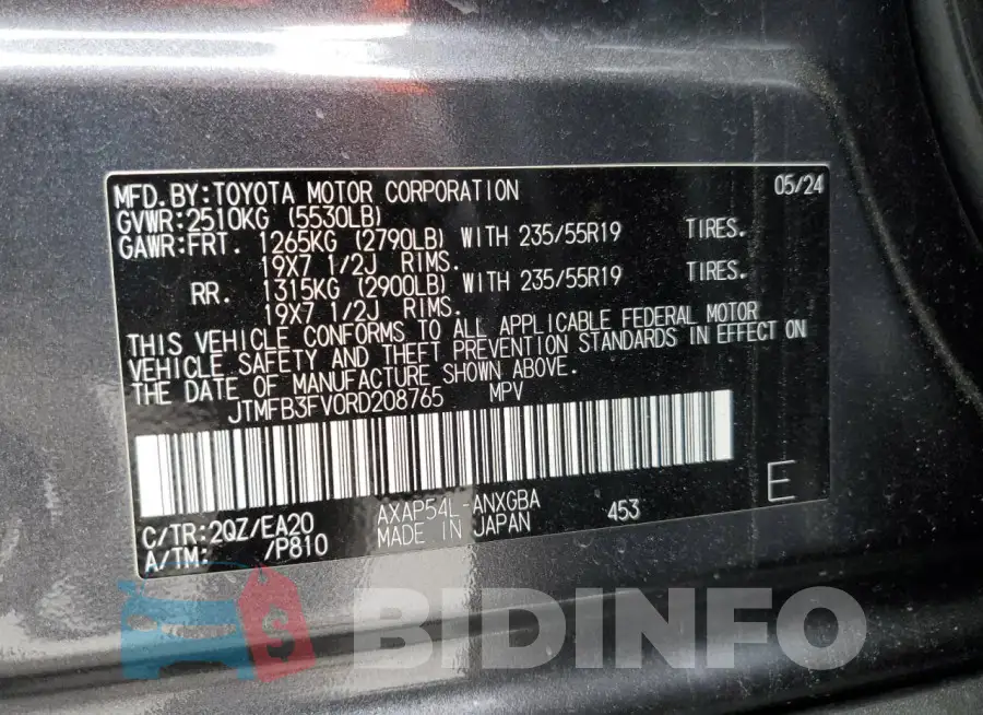 JTMFB3FV0RD208765 Photo# 13