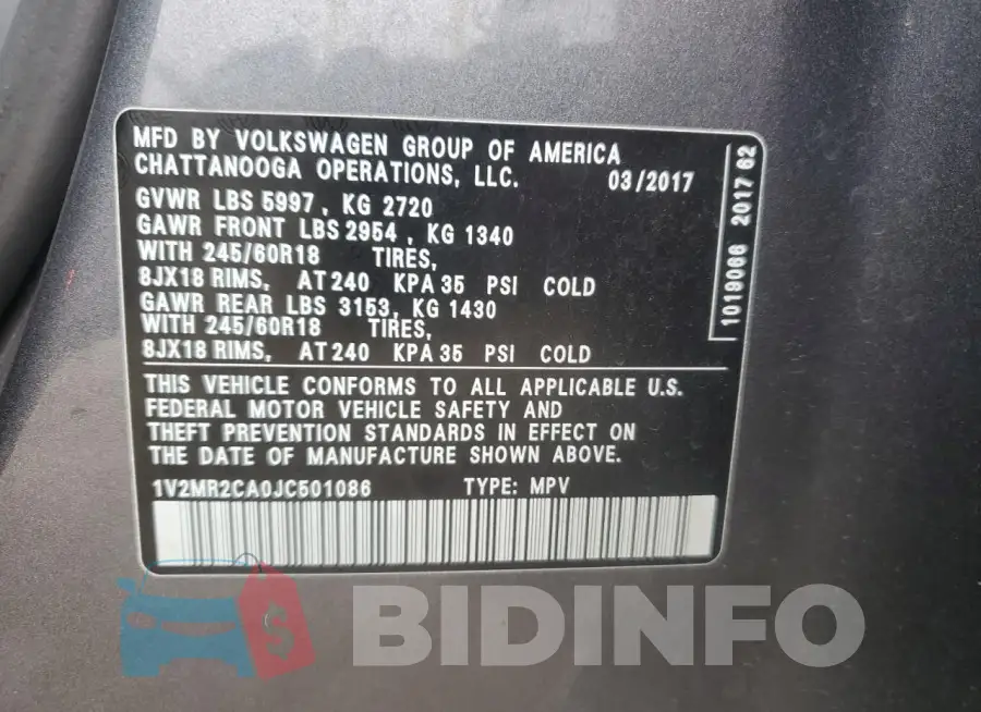 1V2MR2CA0JC501086 Photo# 13