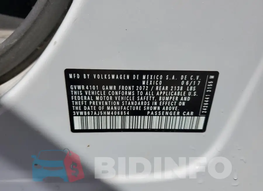 3VWB67AJ5HM406854 Photo# 13