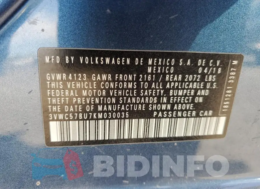 3VWC57BU7KM030035 Photo# 13