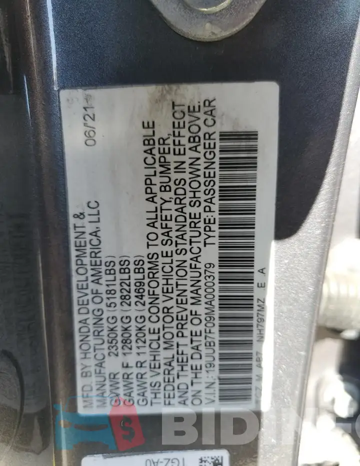 19UUB7F09MA000379 Photo# 12