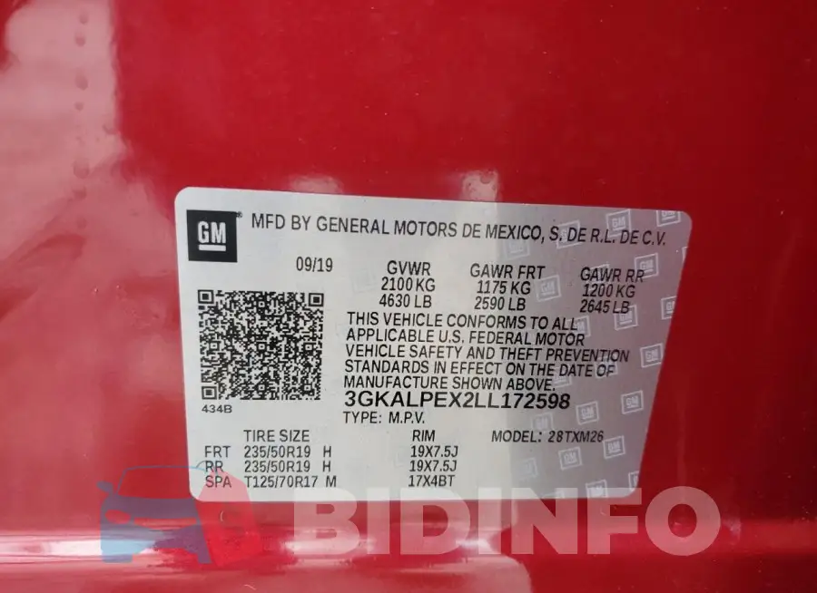 3GKALPEX2LL172598 Photo# 13