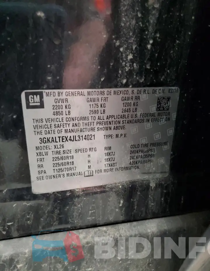 3GKALTEX4JL314021 Photo# 14