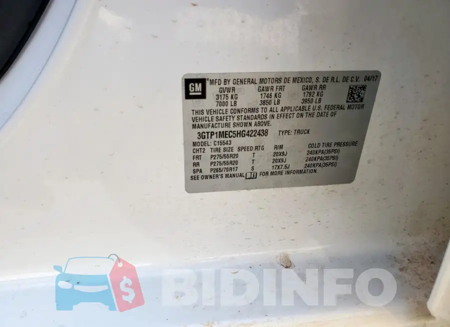 3GTP1MEC5HG422438 Photo# 12