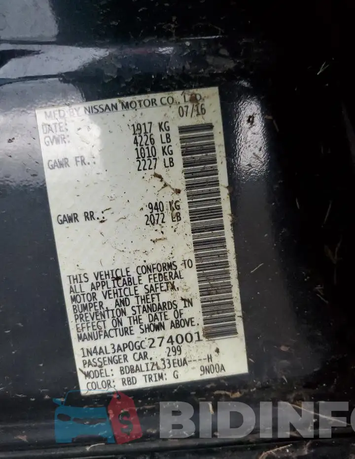1N4AL3AP0GC274001 Photo# 12
