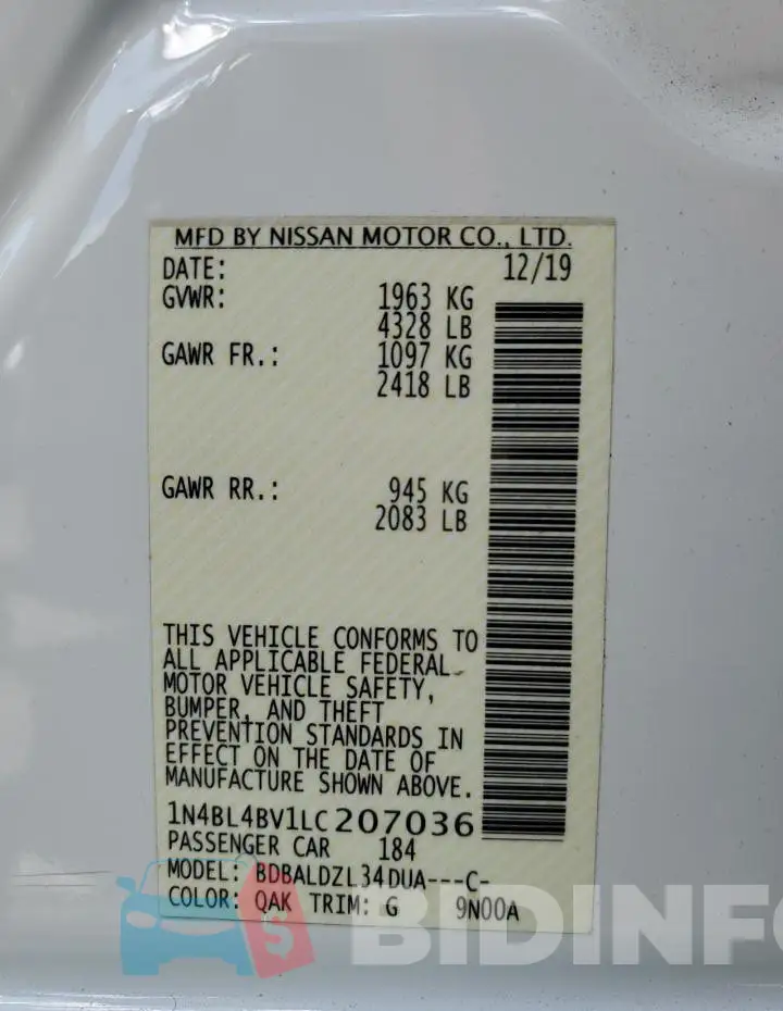 1N4BL4BV1LC207036 Photo# 12