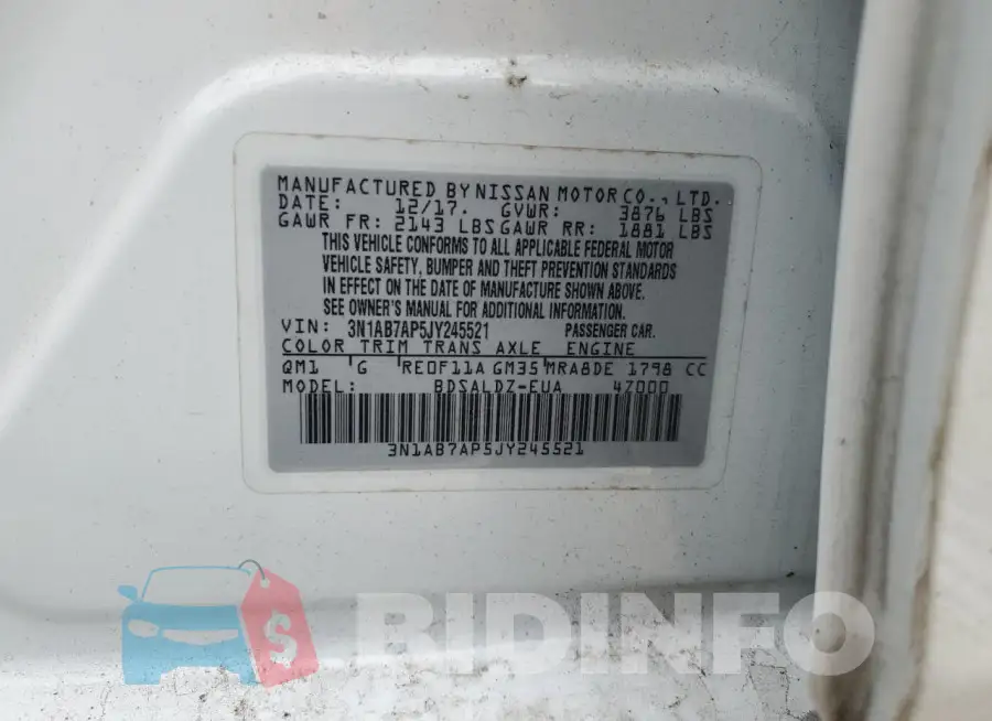 3N1AB7AP5JY245521 Photo# 13