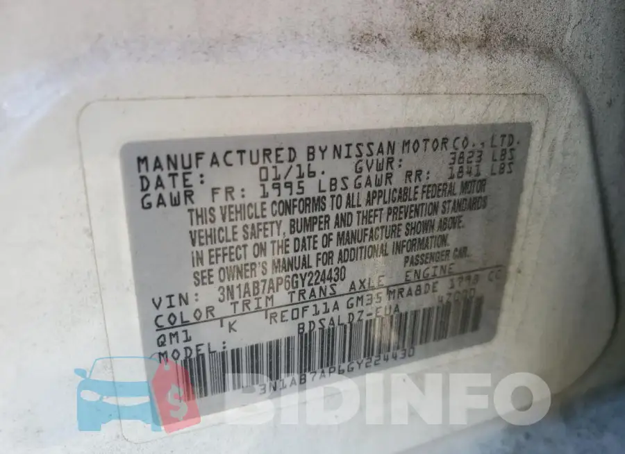 3N1AB7AP6GY224430 Photo# 12