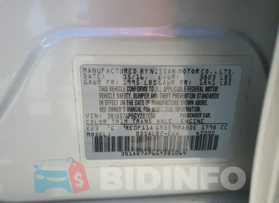 3N1AB7AP6GY281064 Photo# 13