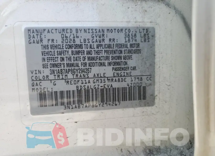 3N1AB7AP8GY294267 Photo# 12