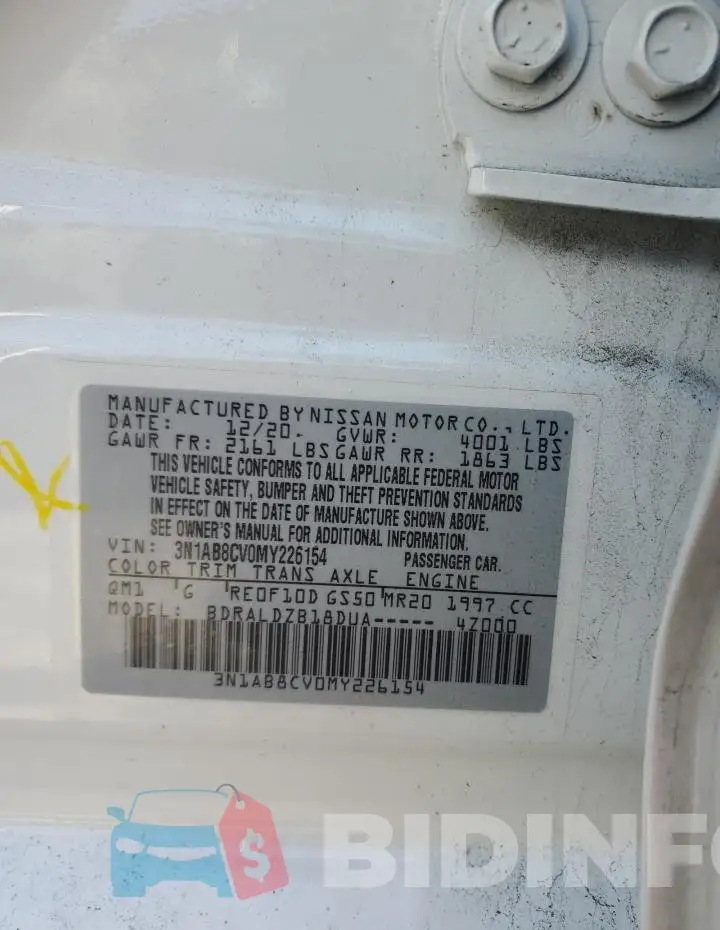 3N1AB8CV0MY226154 Photo# 12