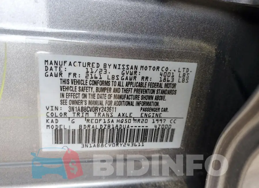 3N1AB8CV0RY243611 Photo# 12