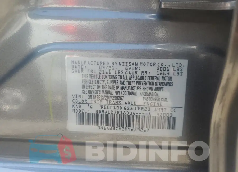3N1AB8CV2MY259267 Photo# 12