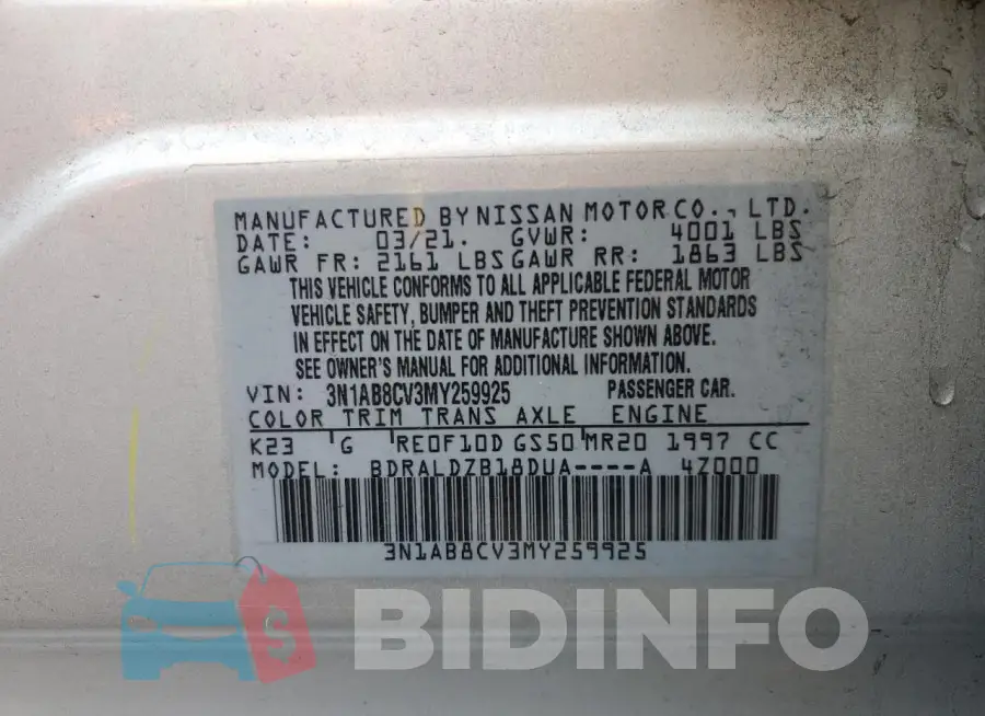 3N1AB8CV3MY259925 Photo# 12