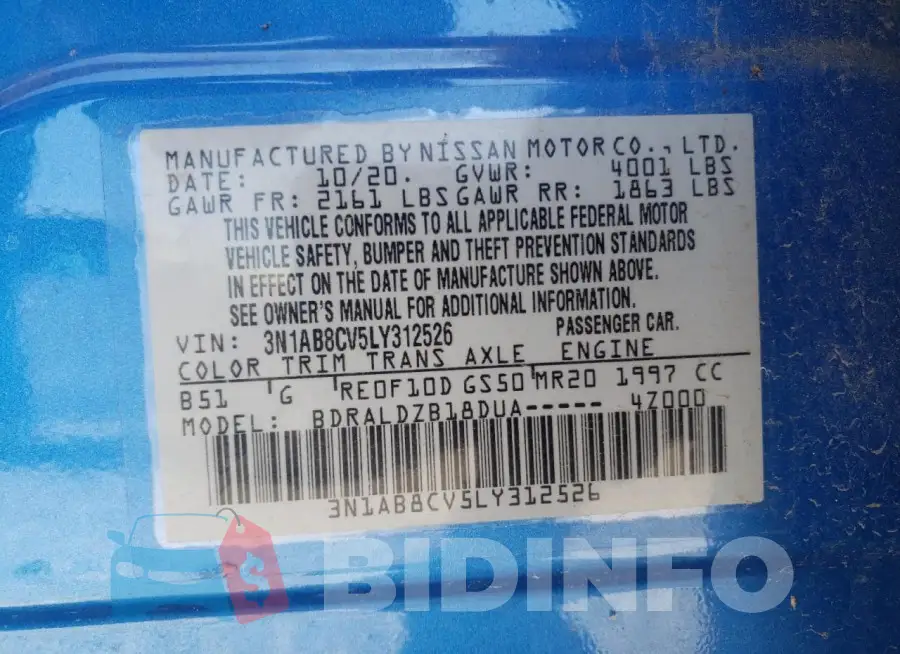 3N1AB8CV5LY312526 Photo# 12