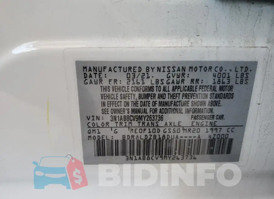 3N1AB8CV9MY263736 Photo# 12