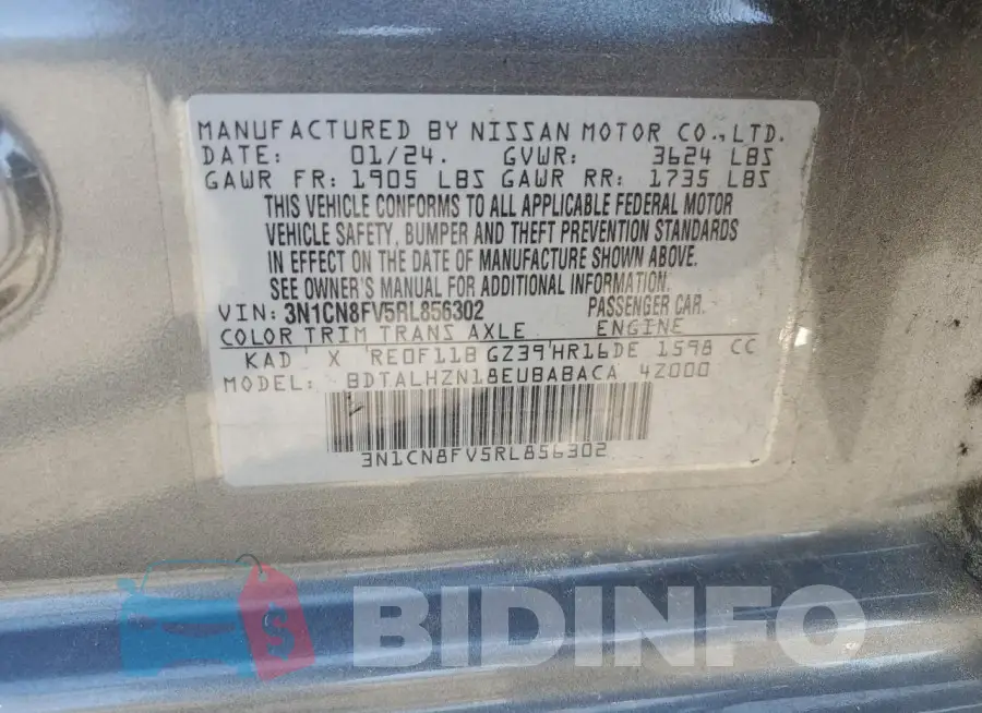 3N1CN8FV5RL856302 Photo# 12