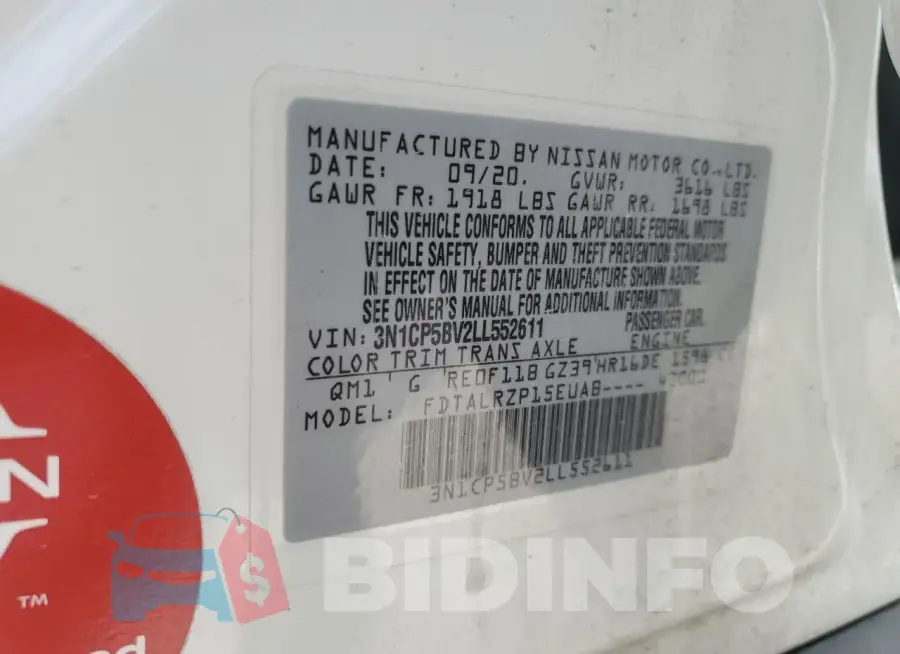 3N1CP5BV2LL552611 Photo# 14