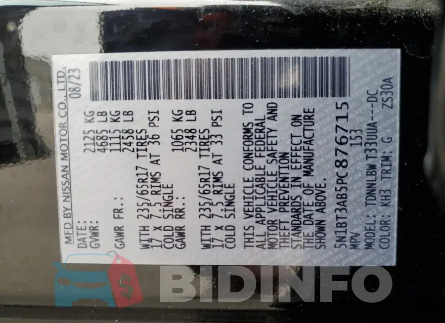5N1BT3AB5PC876715 Photo# 13