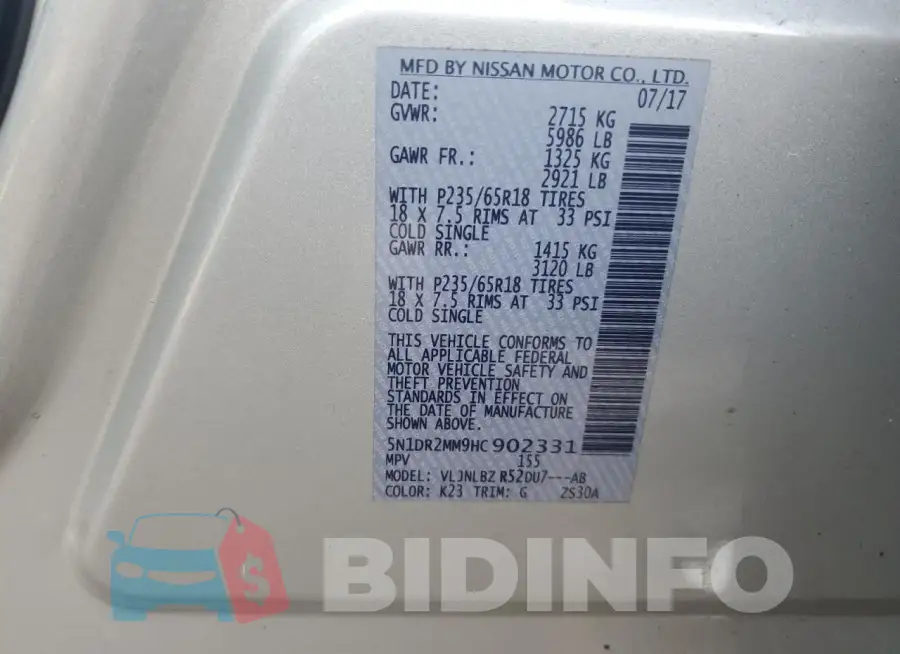 5N1DR2MM9HC902331 Photo# 13